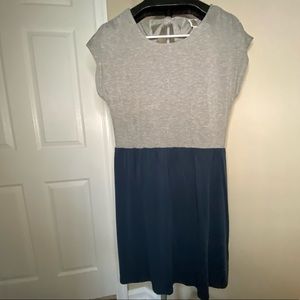 Bow Back Cotton Color Block Dress
